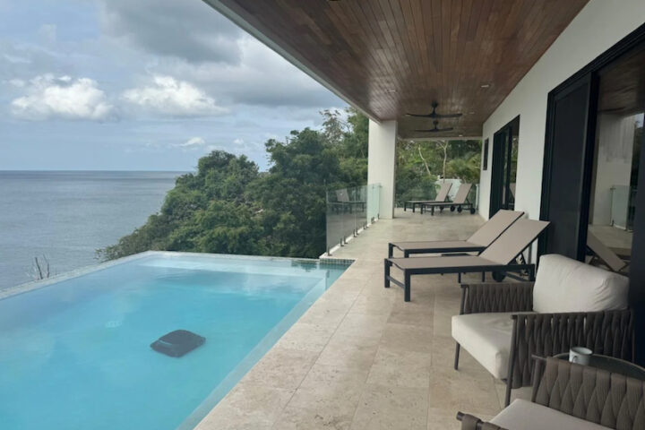 View to the pool and ocean from terrace