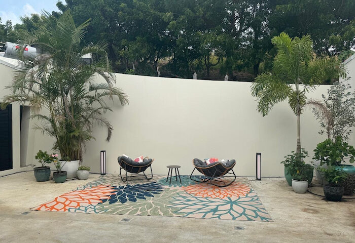 Colorful chairs on the terrace